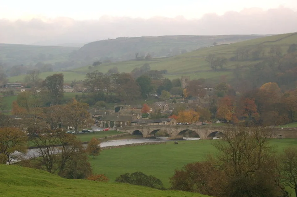 Burnsall village beside the River Wharfe on the Dales Way in the Yorkshire Dales